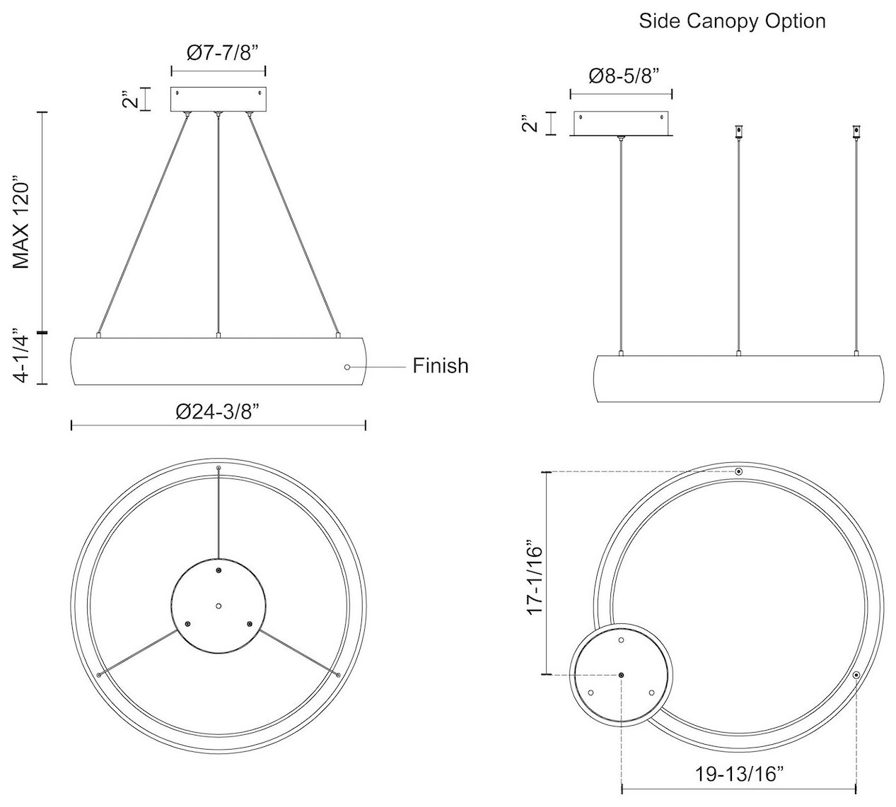 Image 3 Kuzco Halo LED 23-in Black Pendant more views