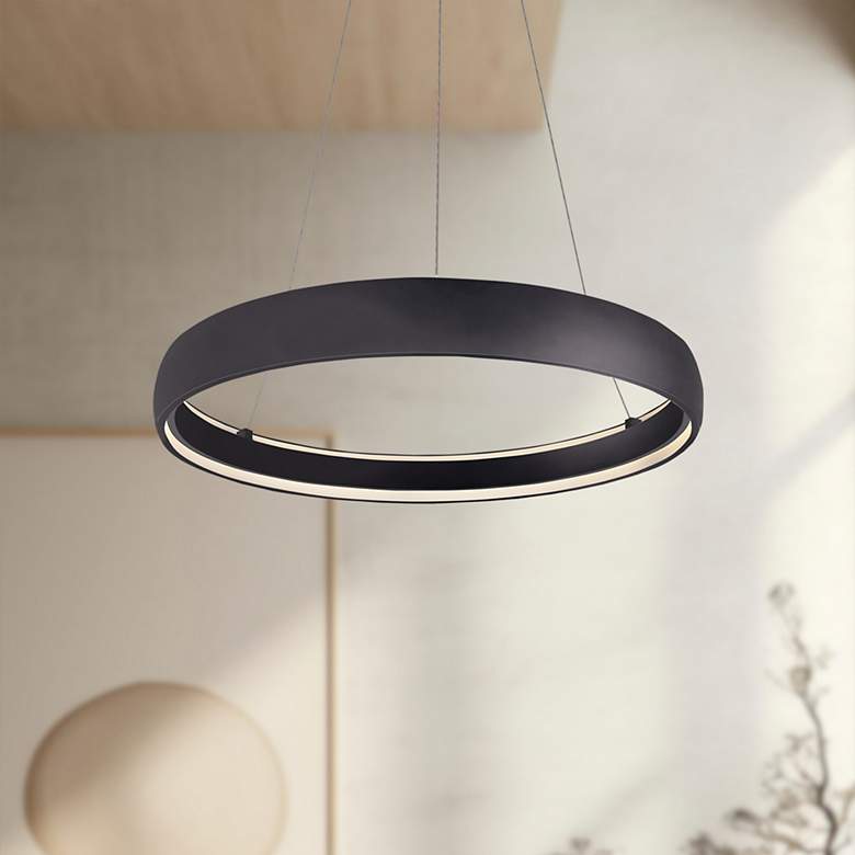 Image 1 Kuzco Halo LED 35-in Black Pendant