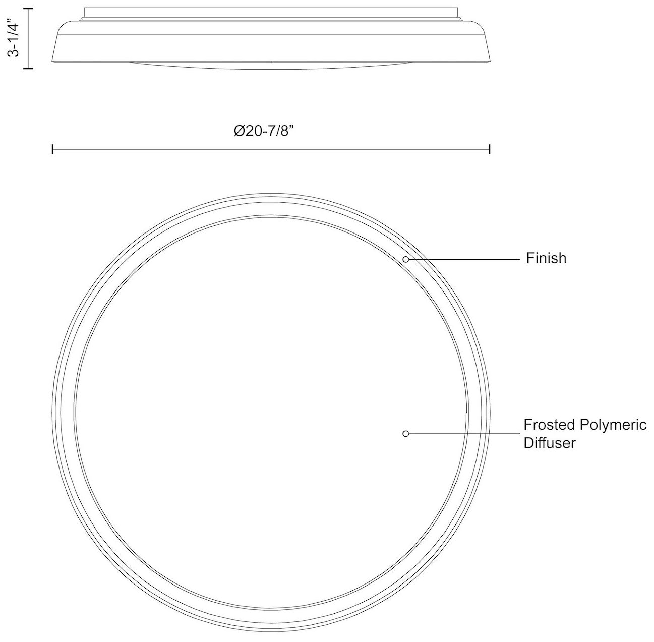 Image 3 Kuzco Hampton LED 21-in Clear Flush Mount more views