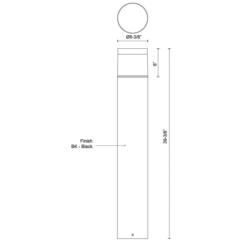 Image 2 Kuzco Hanover LED 40-in Black Exterior Bollard more views