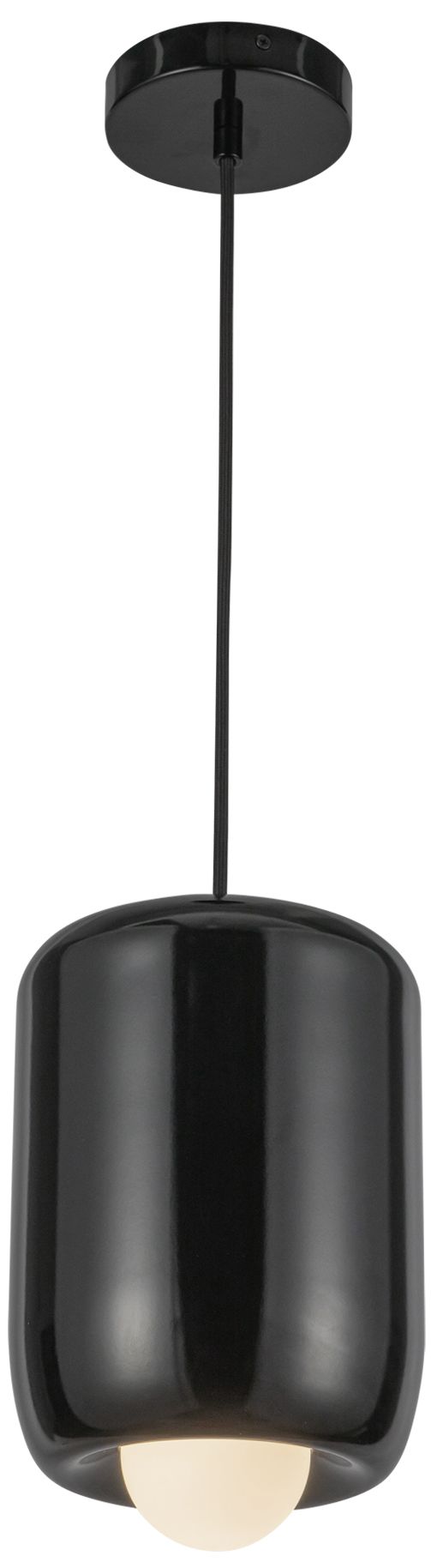 Image 2 Kuzco Hayden LED 7-in Glossy Black Pendant more views