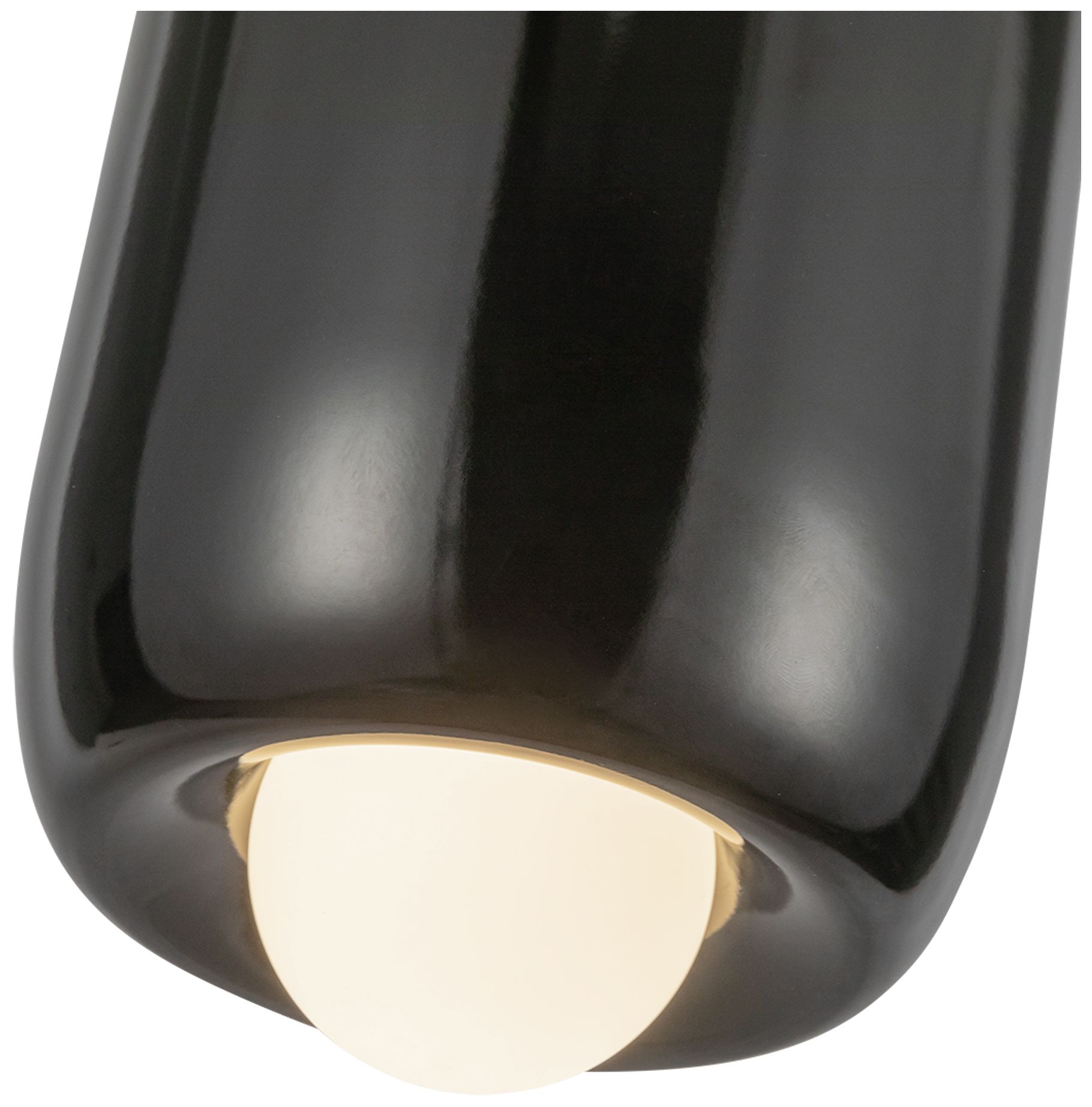 Image 3 Kuzco Hayden LED 7-in Glossy Black Pendant more views