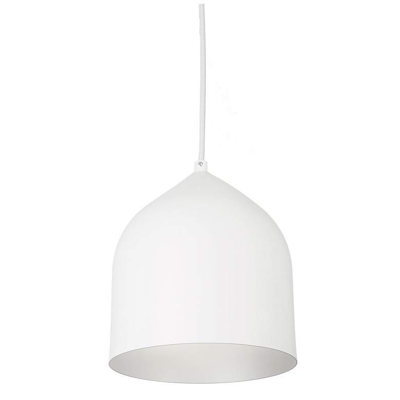 Image 1 Kuzco Helena LED 8-in White/Silver Pendant