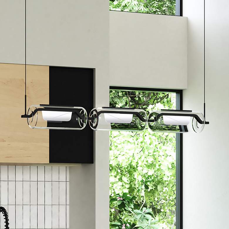 Image 1 Kuzco Hilo LED 43-in Black Linear Pendant
