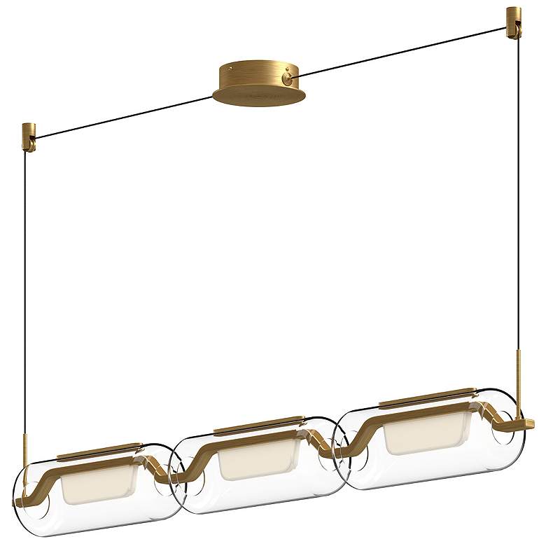 Image 1 Kuzco Hilo LED 43-in Brushed Gold Linear Pendant
