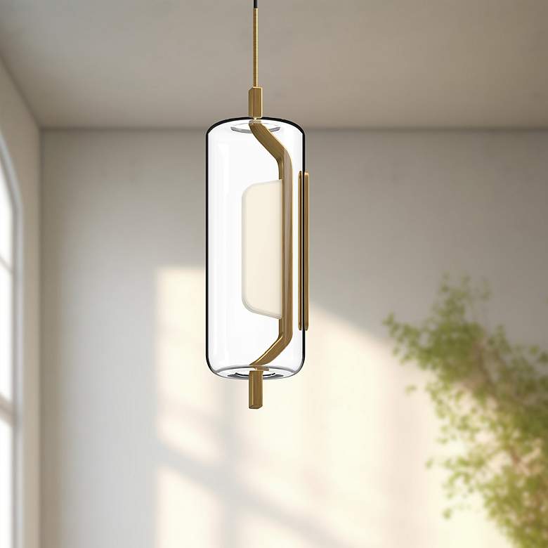 Image 1 Kuzco Hilo LED 5-in Brushed Gold Pendant