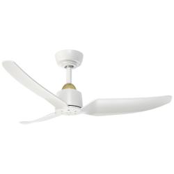 Kuzco Hugo 42-in Brushed Gold/Matte White Ceiling Fan