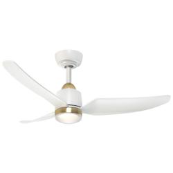 Kuzco Hugo 42-in (CCT) Brushed Gold/Matte White Ceiling Fan