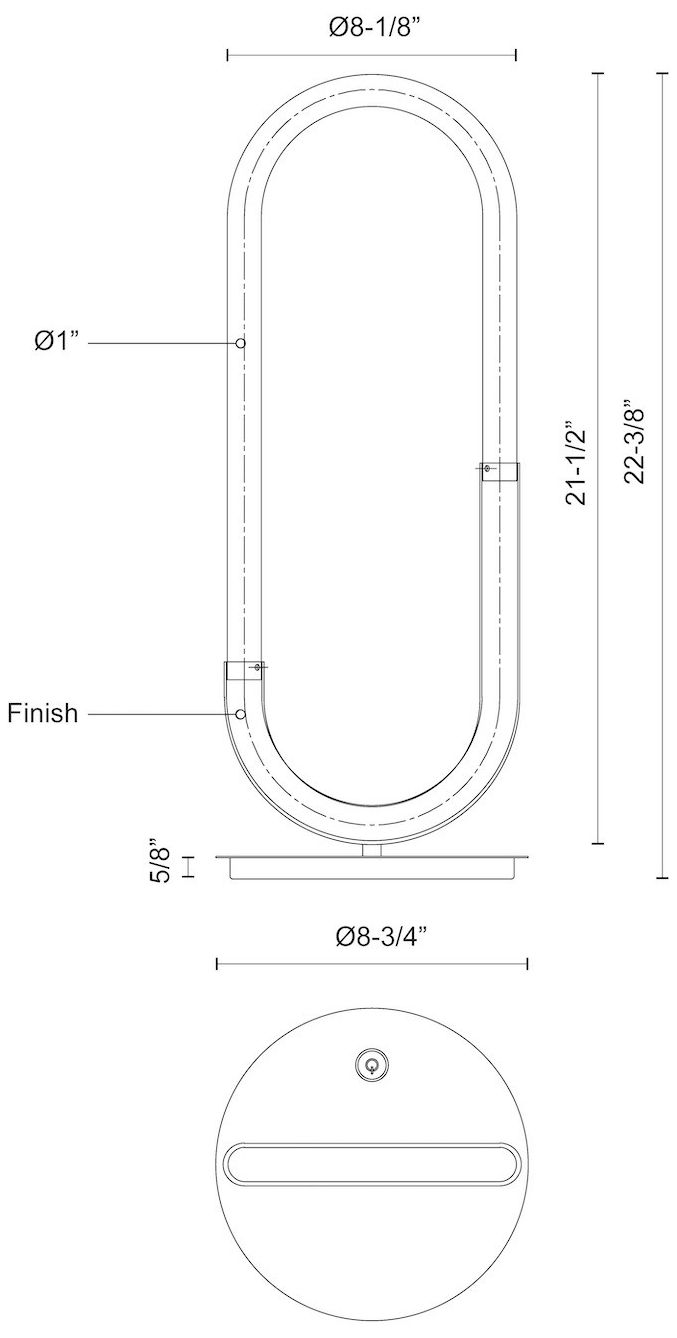 Image 5 Kuzco Huron LED 21-in Black LED Table Lamp more views