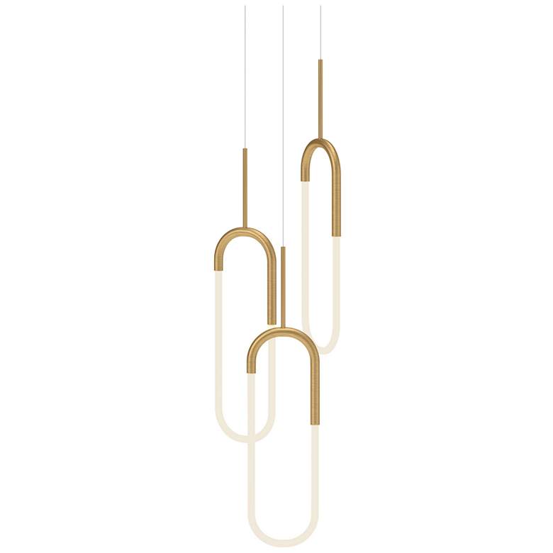 Image 2 Kuzco Huron LED 3 Head Brushed Gold Multi-Pendant