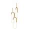 Kuzco Huron LED 3 Head Brushed Gold Multi-Pendant