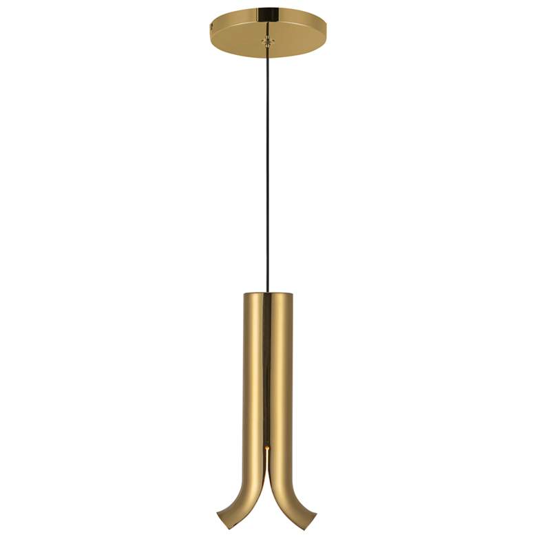 Image 1 Kuzco Husk LED 9-in Metallic Brass Pendant
