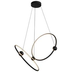 Kuzco Isho LED 2 Head Black LED Chandelier