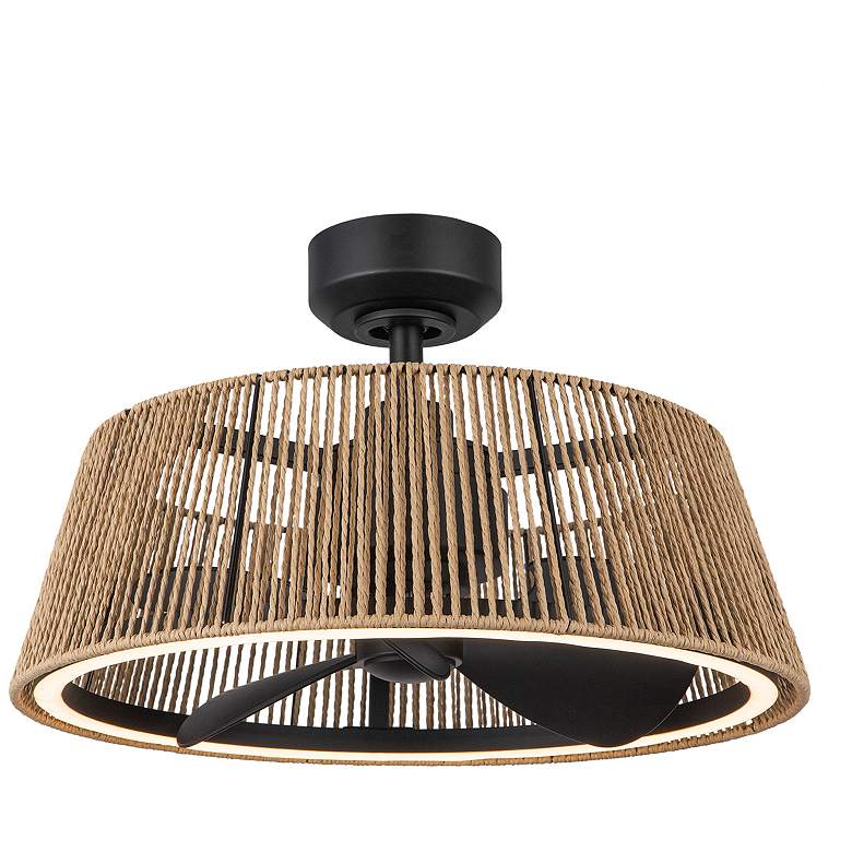 Image 1 Kuzco Isla 24-in Matte Black/Braided Rope Ceiling Fans