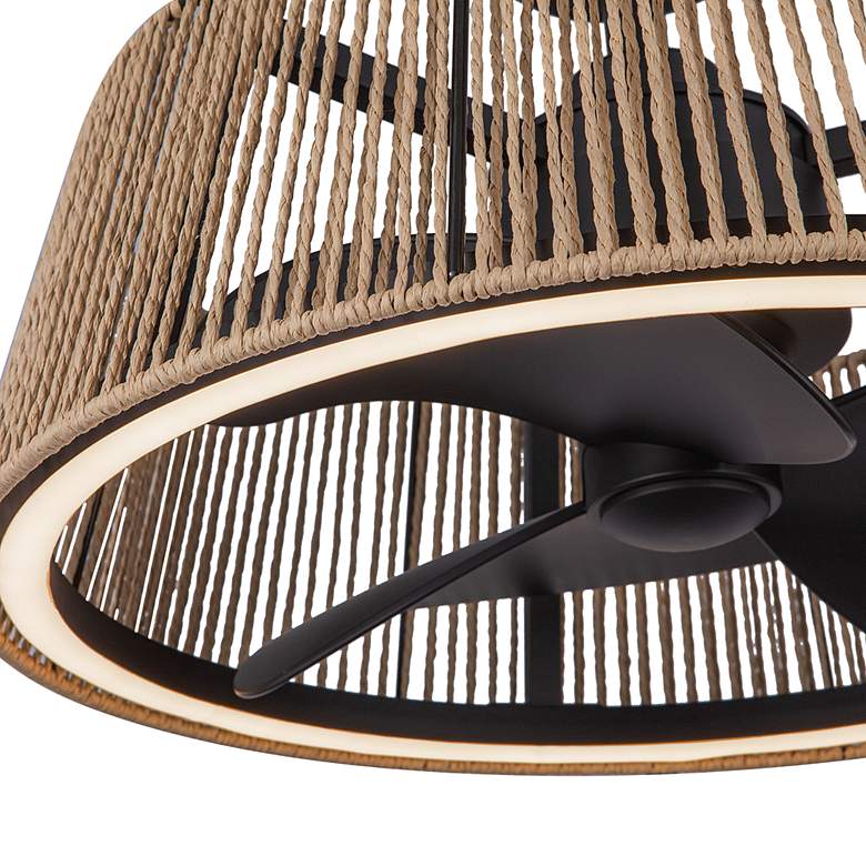 Image 3 Kuzco Isla 24-in Matte Black/Braided Rope Ceiling Fans more views