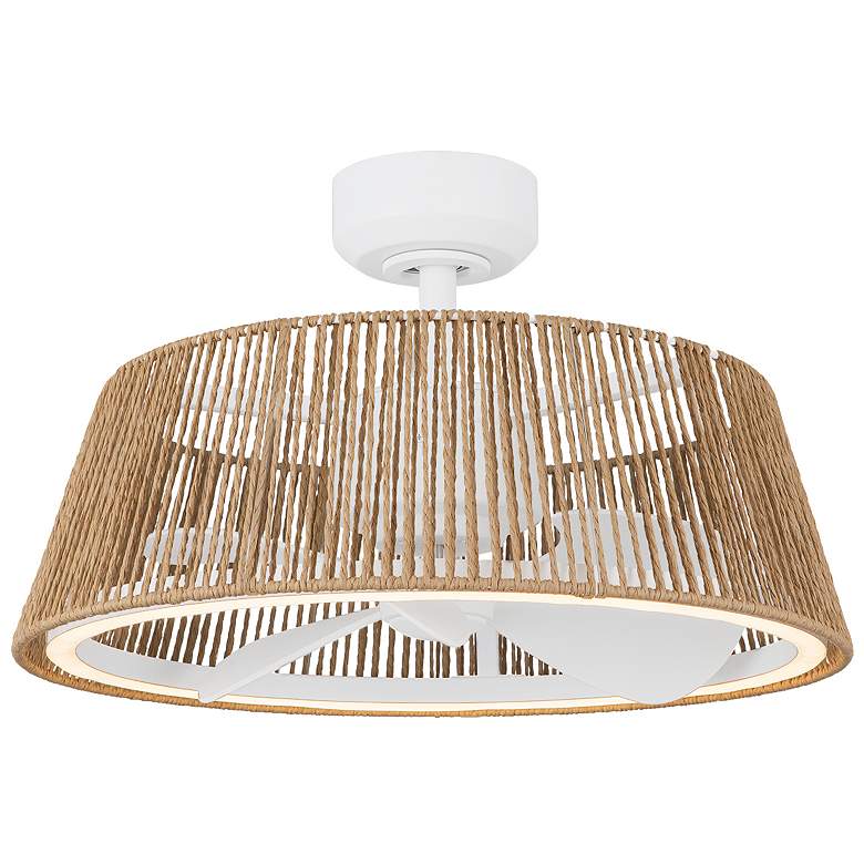 Image 1 Kuzco Isla LED 24-in White/Braided Rope Ceiling Fan