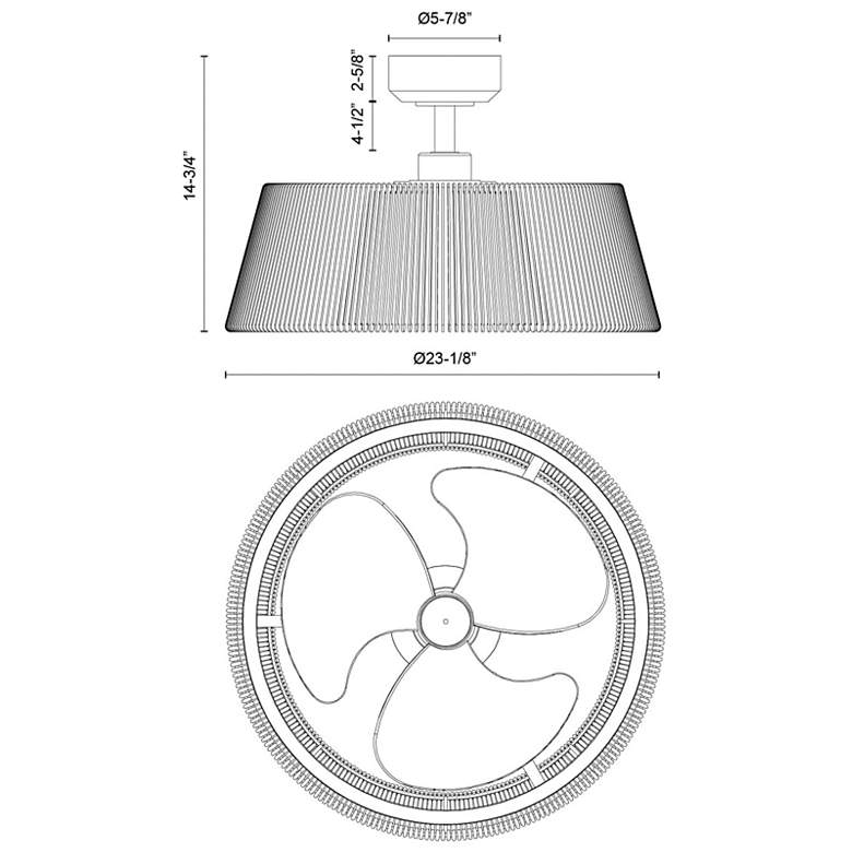 Image 5 Kuzco Isla LED 24-in White/Braided Rope Ceiling Fan more views