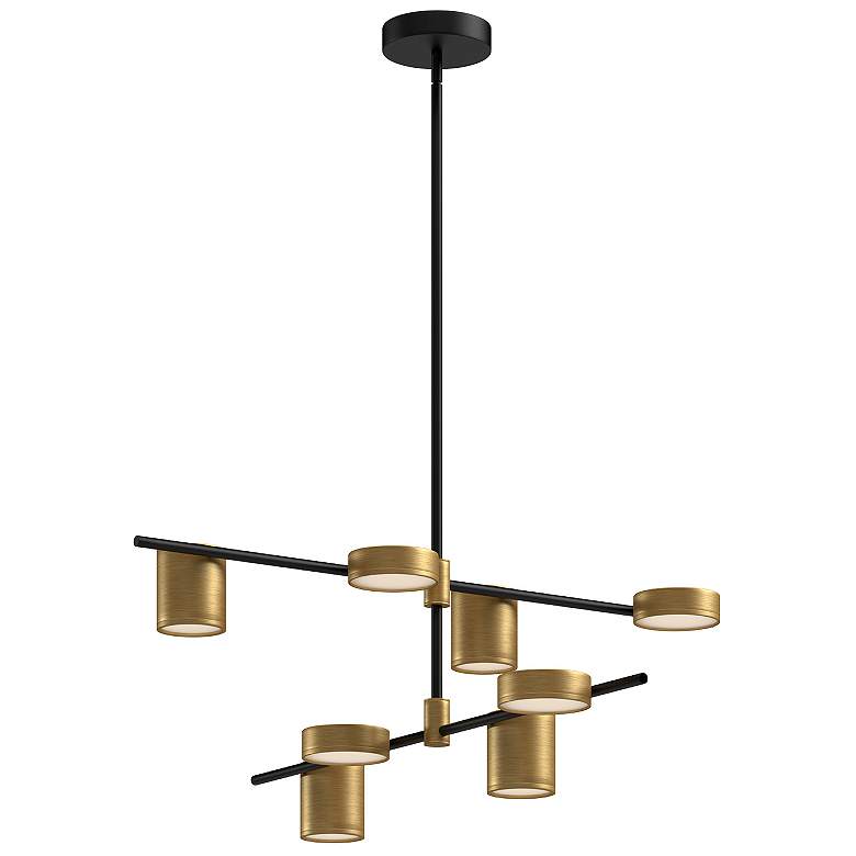 Image 1 Kuzco Jayden LED 40-in Black/Brushed Gold LED Chandeliers