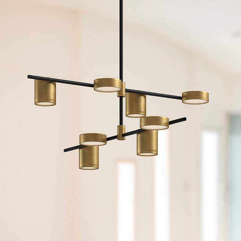 Image 1 Kuzco Jayden LED 40-in Black/Brushed Gold LED Chandeliers
