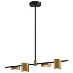 Kuzco Jayden LED 40-in Black/Brushed Gold Linear Pendant