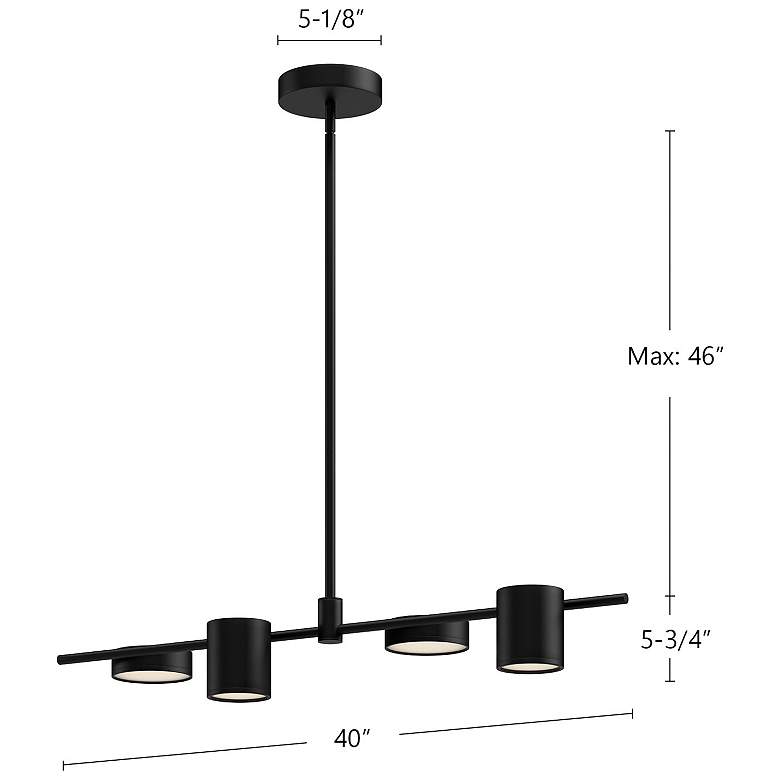 Image 6 Kuzco Jayden LED 40-in Black/Brushed Gold Linear Pendant more views