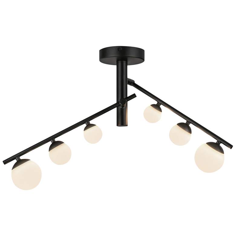 Image 1 Kuzco Juniper LED 2 Head Black/Opal Glass Semi-Flush Mount