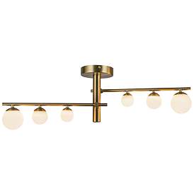 Image1 of Kuzco Juniper LED 2 Head Brushed Gold/Opal Glass Semi-Flush Mount