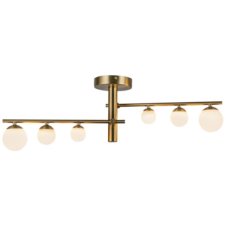 Image 1 Kuzco Juniper LED 2 Head Brushed Gold/Opal Glass Semi-Flush Mount