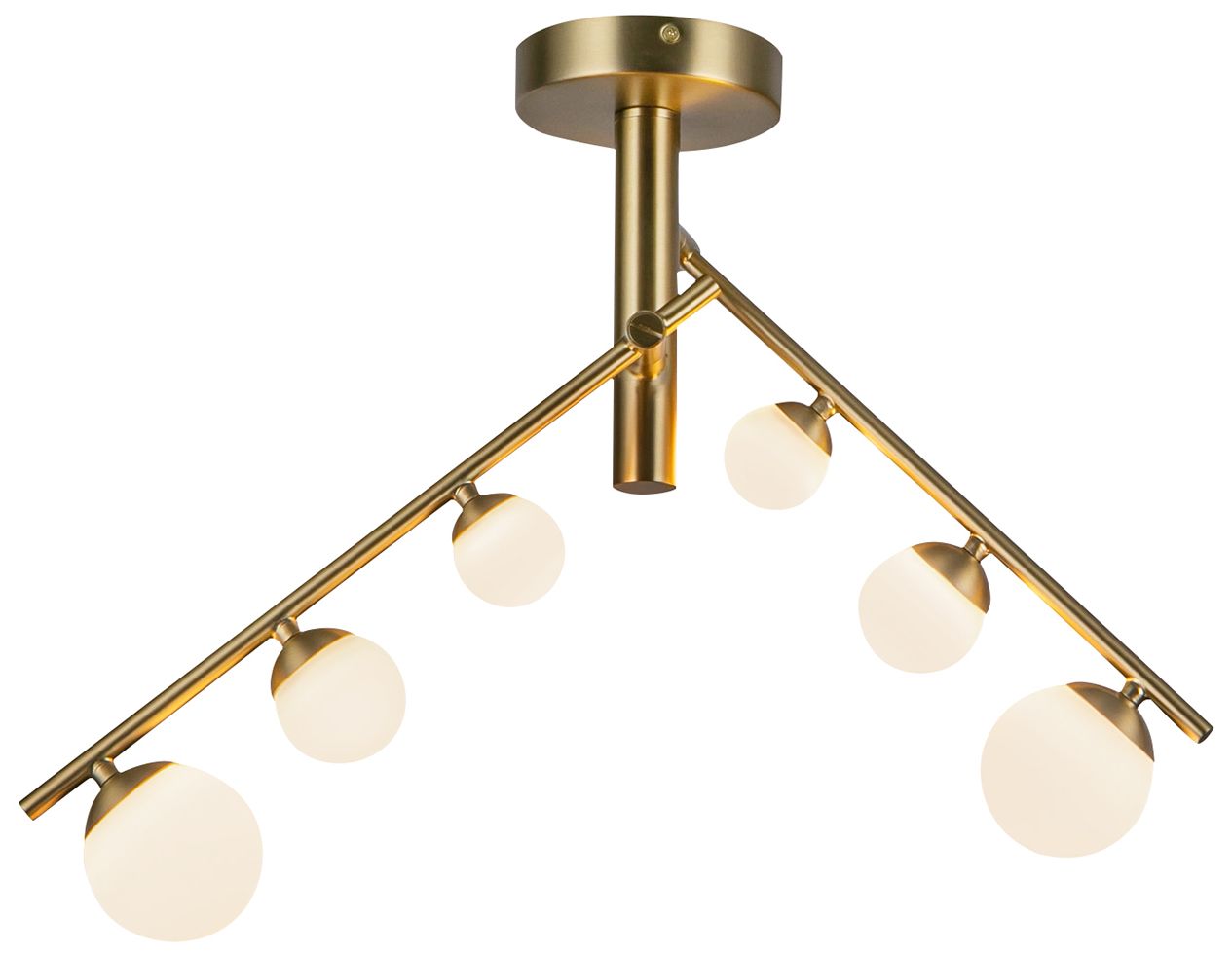 Thumbnail4 of Kuzco Juniper LED 2 Head Brushed Gold/Opal Glass Semi-Flush Mount more views