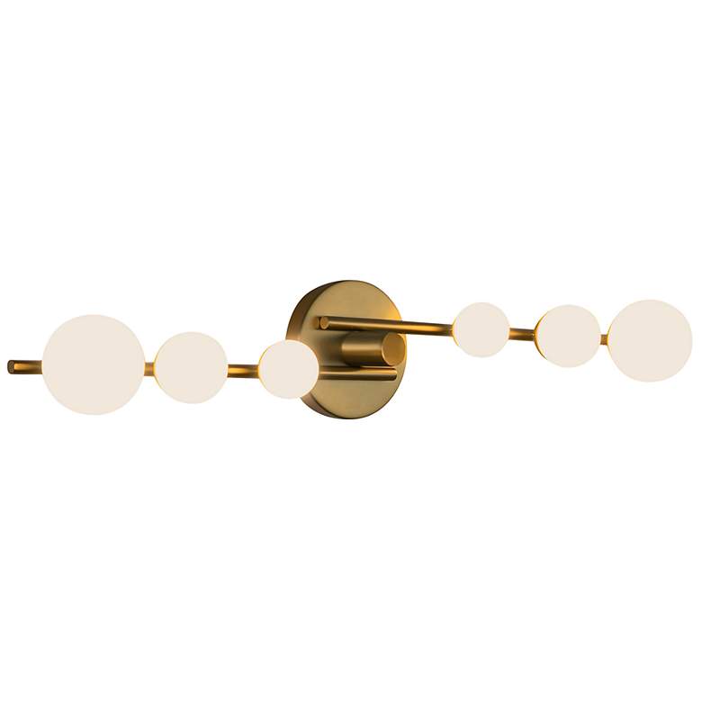 Image 2 Kuzco Juniper LED 29-in Brushed Gold/Opal Glass Vanity Light more views