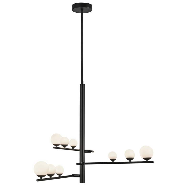 Image 1 Kuzco Juniper LED 3 Head Black/Opal Glass Chandelier