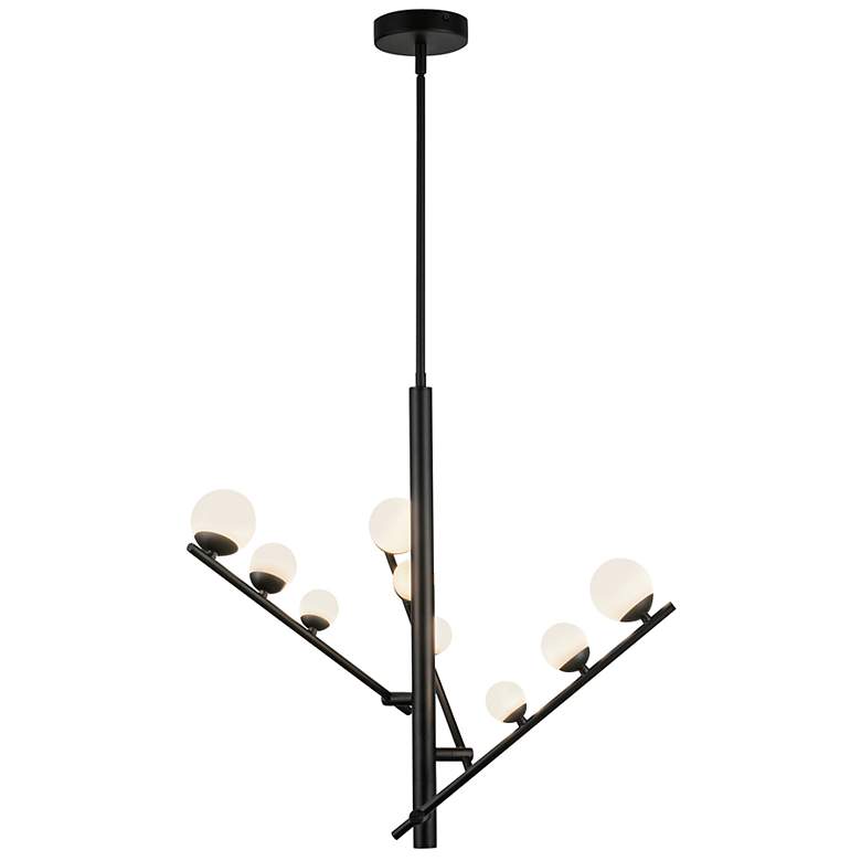 Image 3 Kuzco Juniper LED 3 Head Black/Opal Glass Chandelier more views