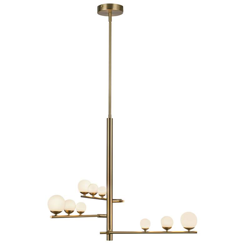 Image 1 Kuzco Juniper LED 3 Head Brushed Gold/Opal Glass Chandelier