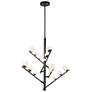1_Kuzco Juniper LED 5 Head Black/Opal Glass Chandelier
