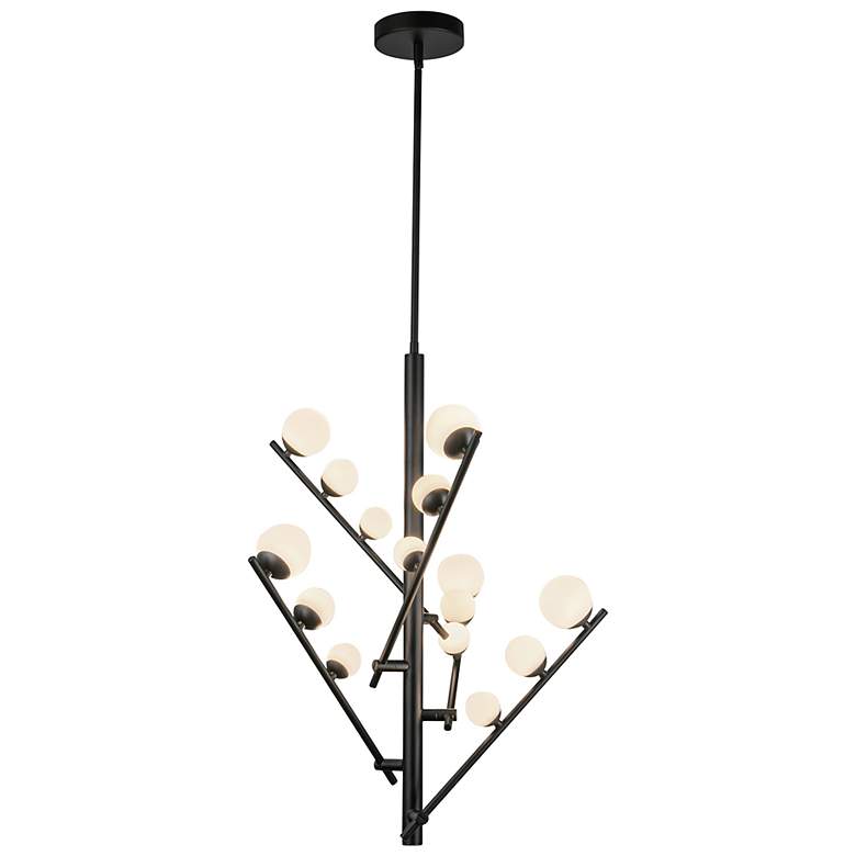 Image 3 Kuzco Juniper LED 5 Head Black/Opal Glass Chandelier more views