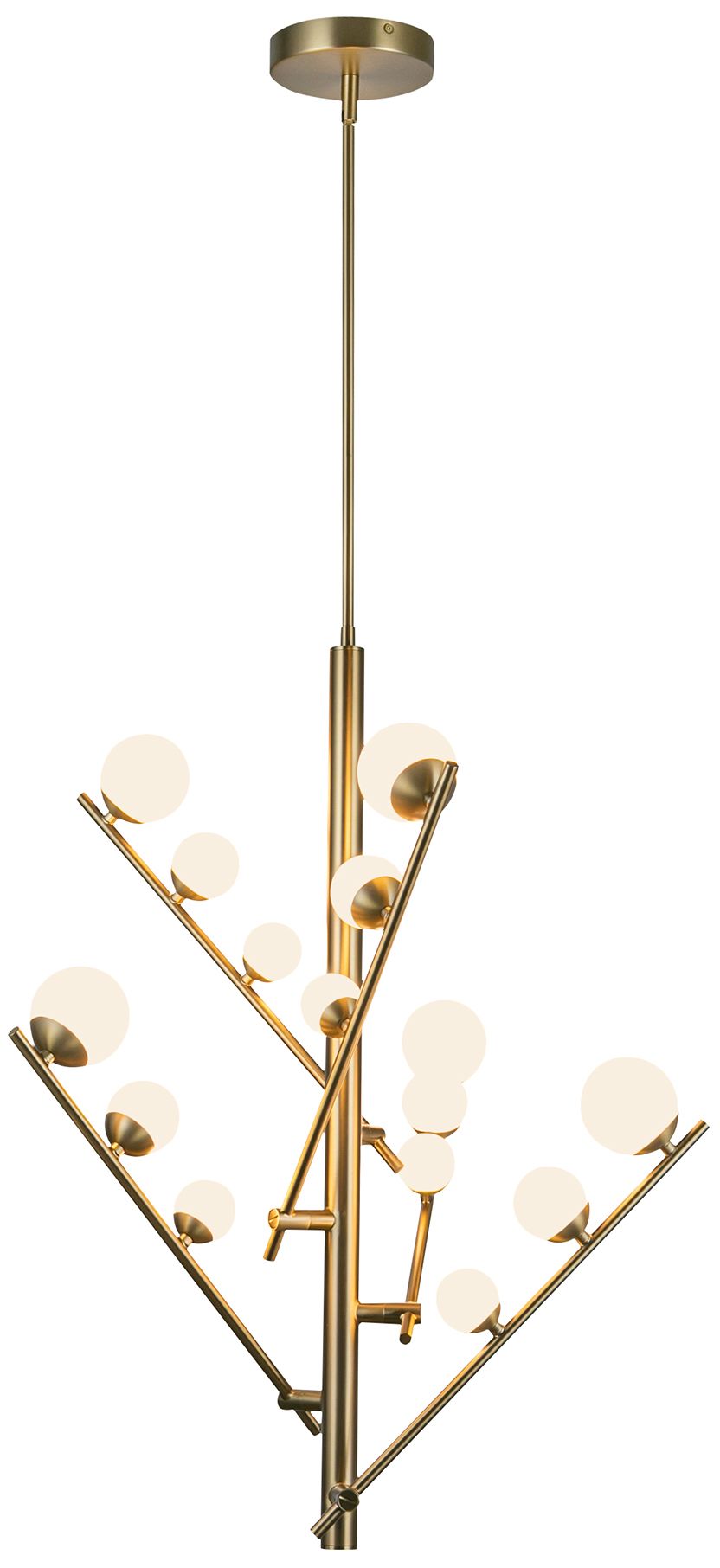 Image 3 Kuzco Juniper LED 5 Head Brushed Gold/Opal Glass Chandelier more views