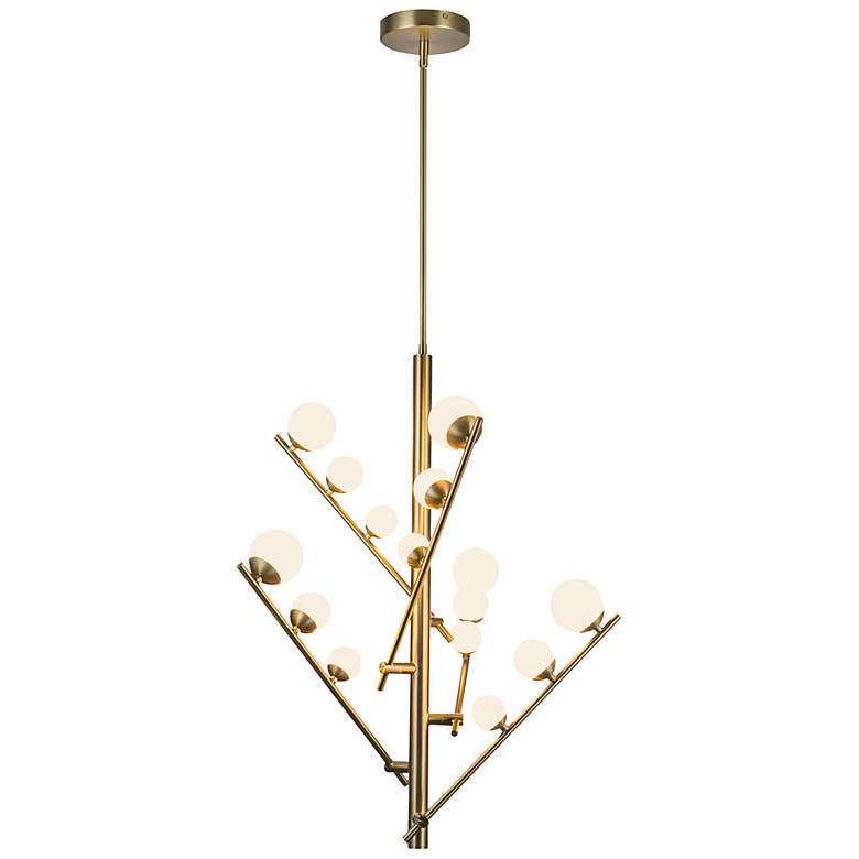 Image 3 Kuzco Juniper LED 5 Head Brushed Gold/Opal Glass Chandelier more views