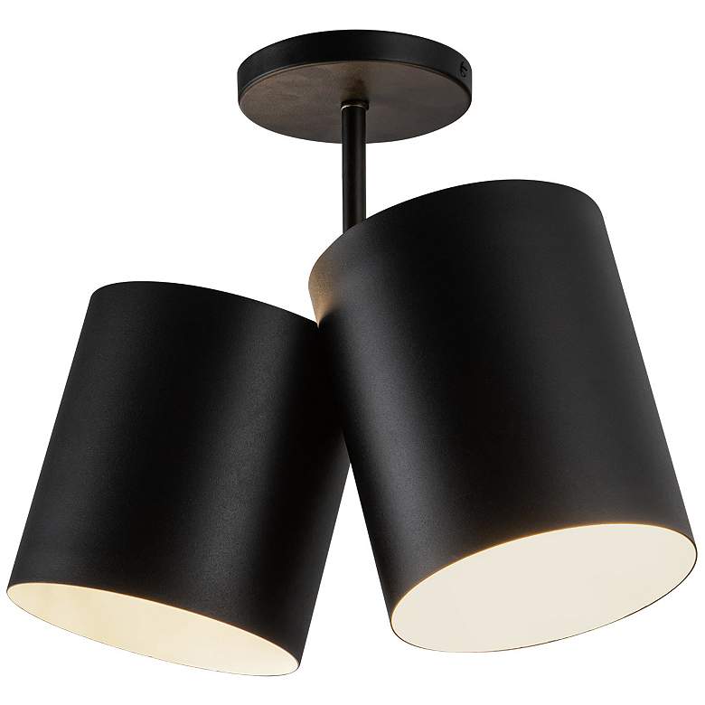 Image 1 Kuzco Keiko E26 14-in Black Semi-Flush Mount