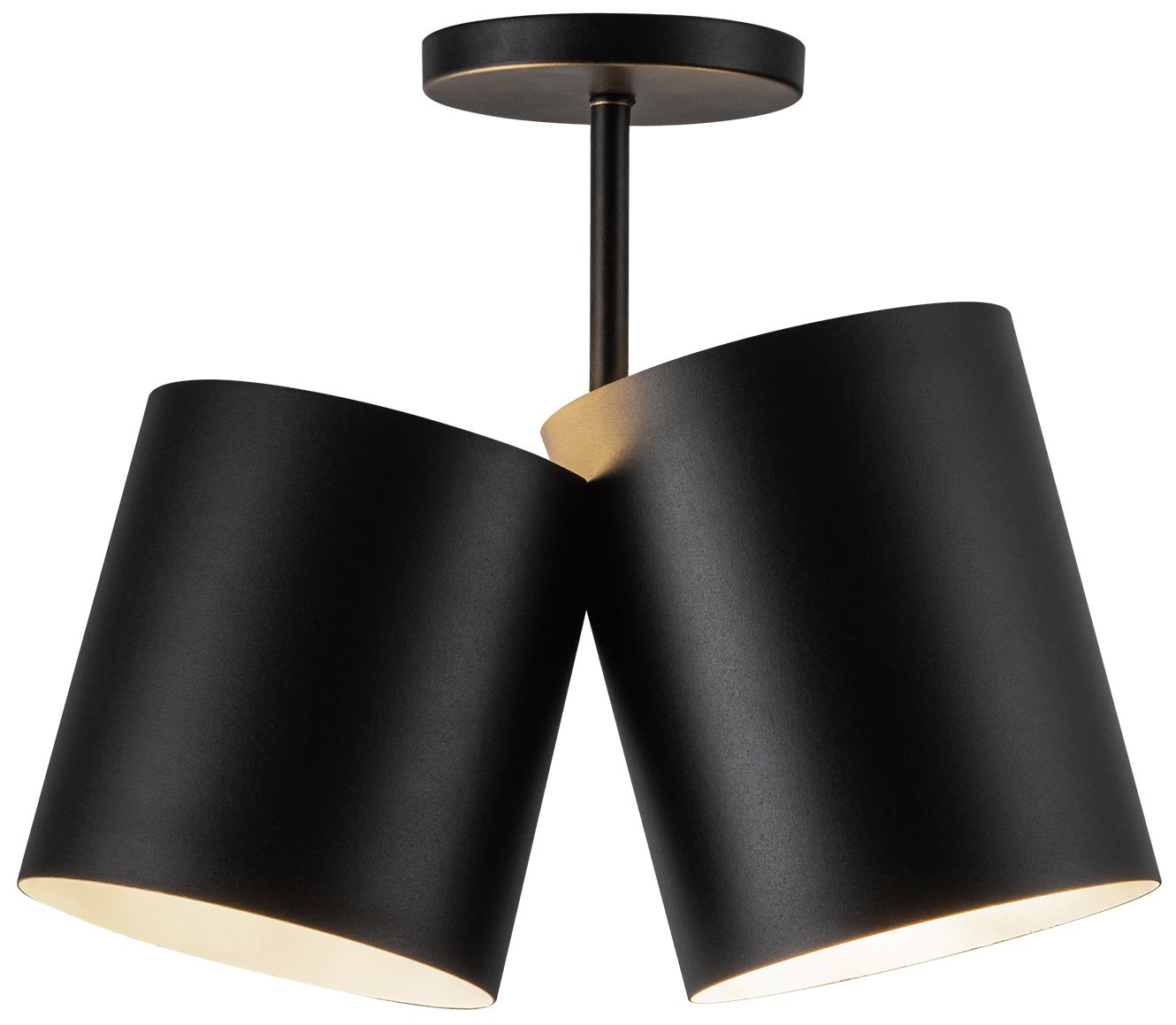 Image 3 Kuzco Keiko E26 14-in Black Semi-Flush Mount more views