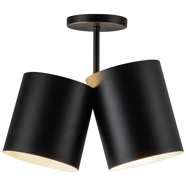 Image 3 Kuzco Keiko E26 14-in Black Semi-Flush Mount more views