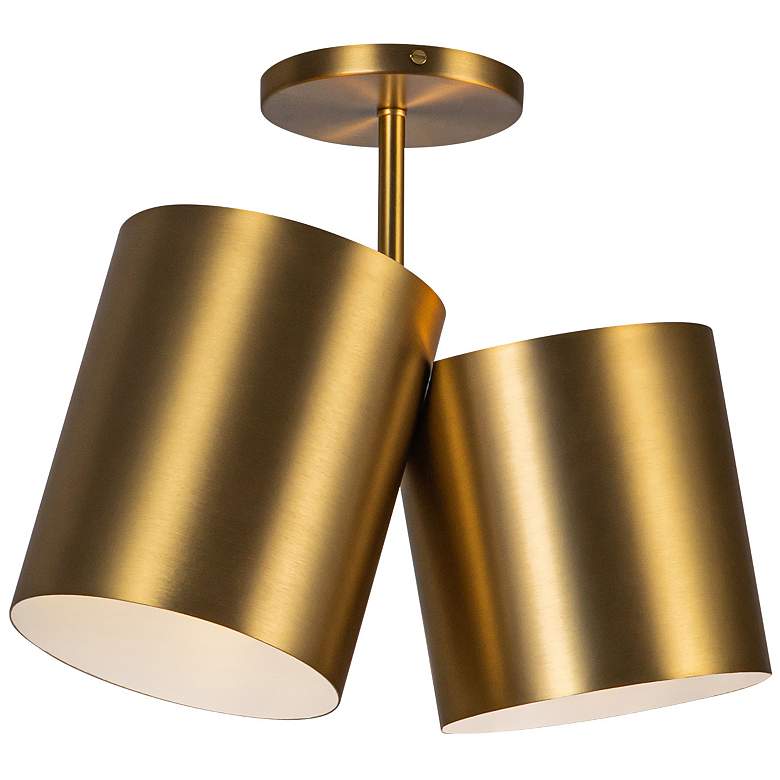 Image 1 Kuzco Keiko E26 14-in Brushed Gold Semi-Flush Mount