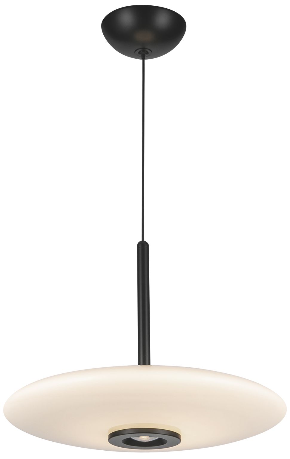 Image 3 Kuzco Kyoto LED 18-in Black/Glossy Opal Glass Pendant more views