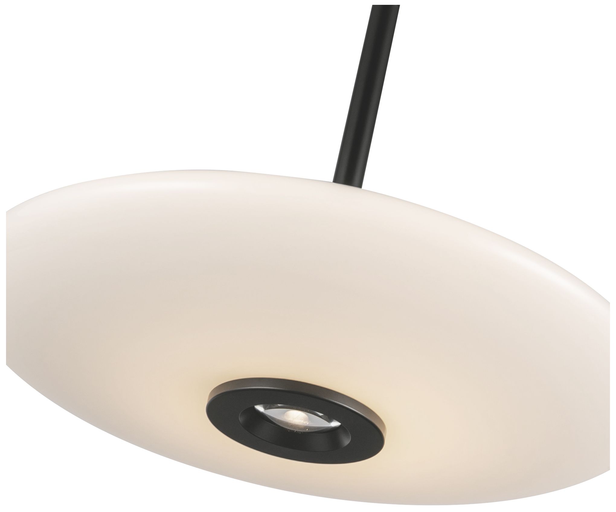 Image 4 Kuzco Kyoto LED 18-in Black/Glossy Opal Glass Pendant more views