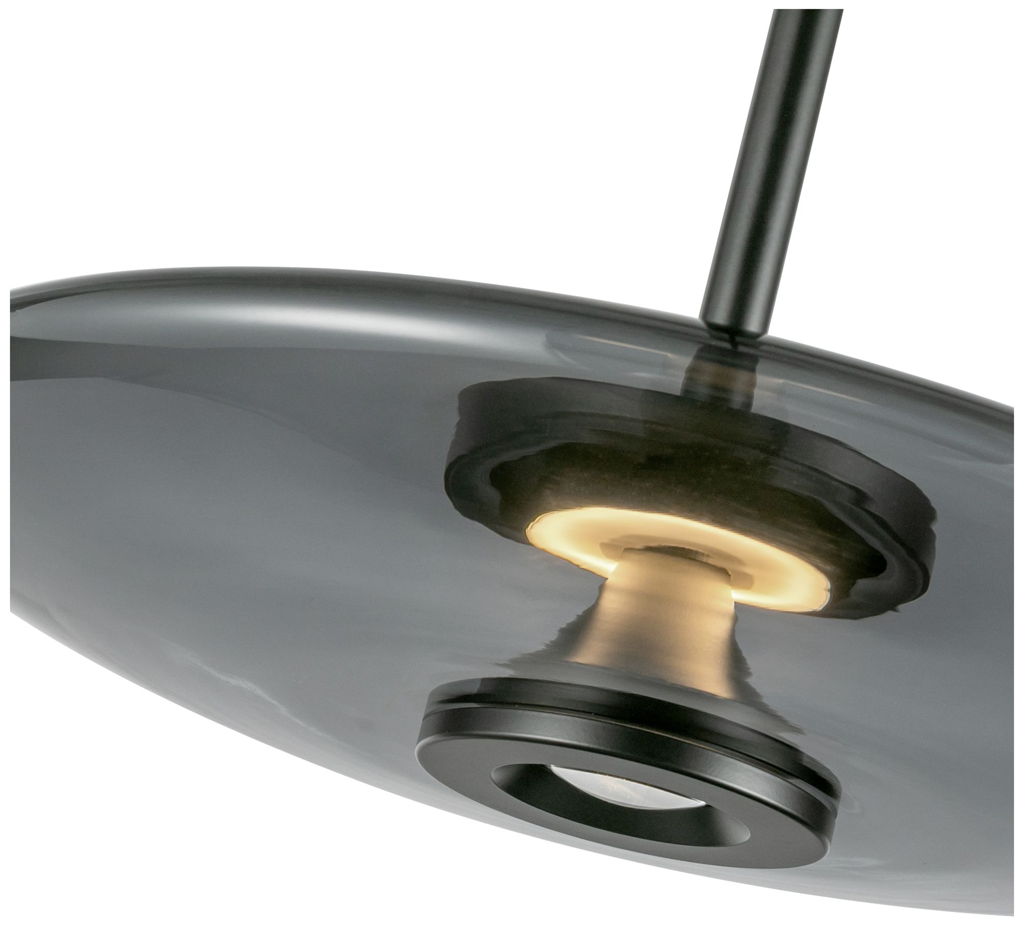 Image 4 Kuzco Kyoto LED 18-in Black/Smoked Glass Pendant more views