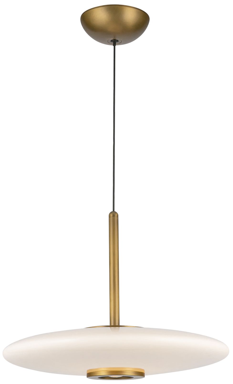 Image 4 Kuzco Kyoto LED 18-in Vintage Brass/Glossy Opal Glass Pendant more views