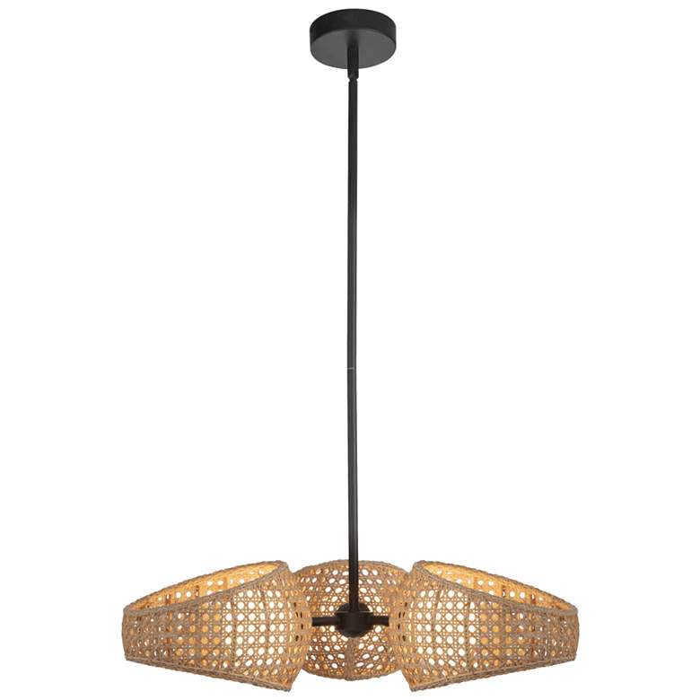 Image 1 Kuzco Lanai LED 3 Head Black/Opal Glass Chandelier
