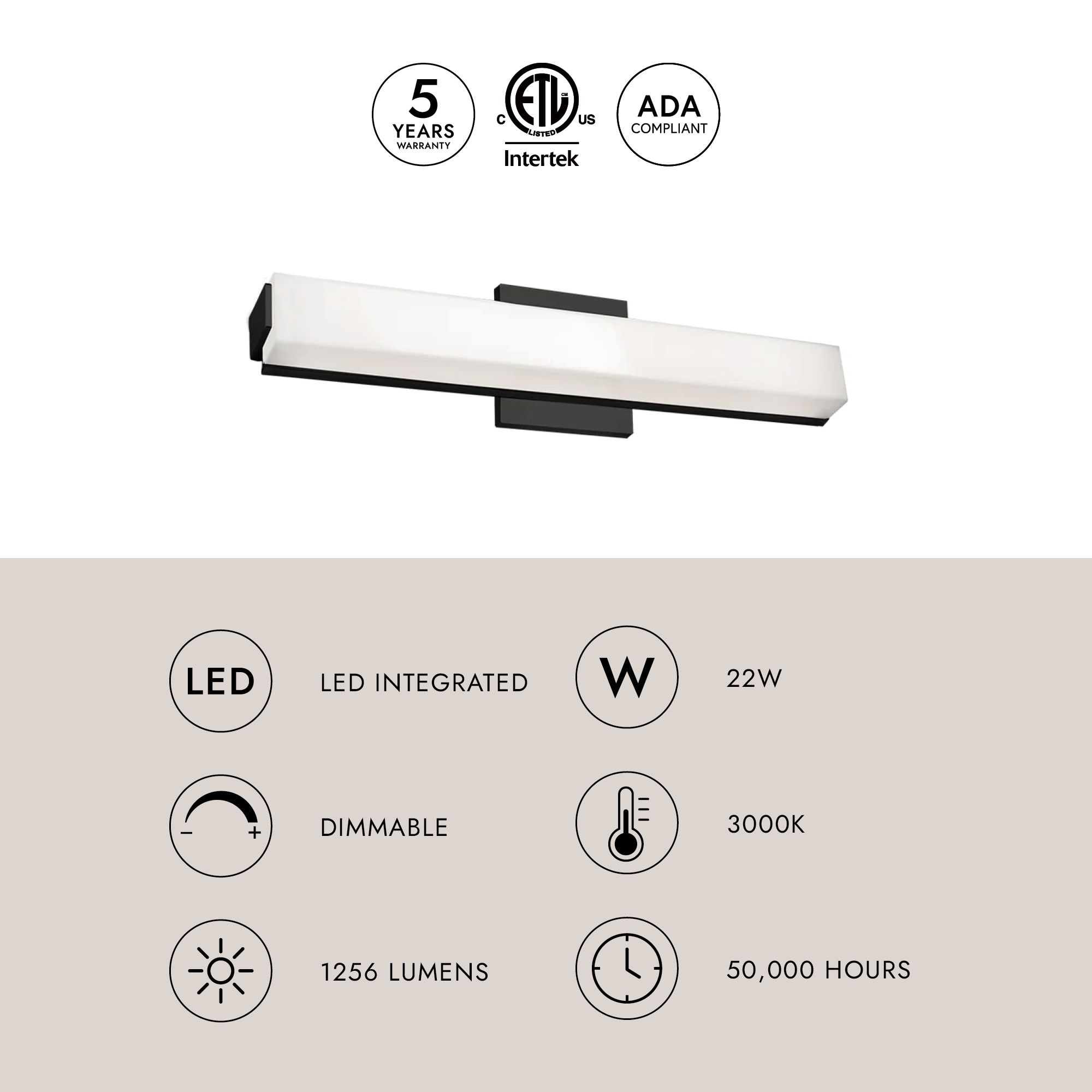 Image 3 Kuzco Latitude LED 21-in Chrome Vanity Light more views