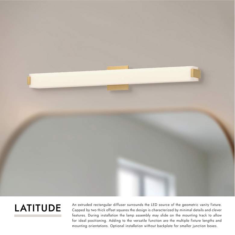 Image 2 Kuzco Latitude LED 37-in Brushed Gold Vanity Light more views