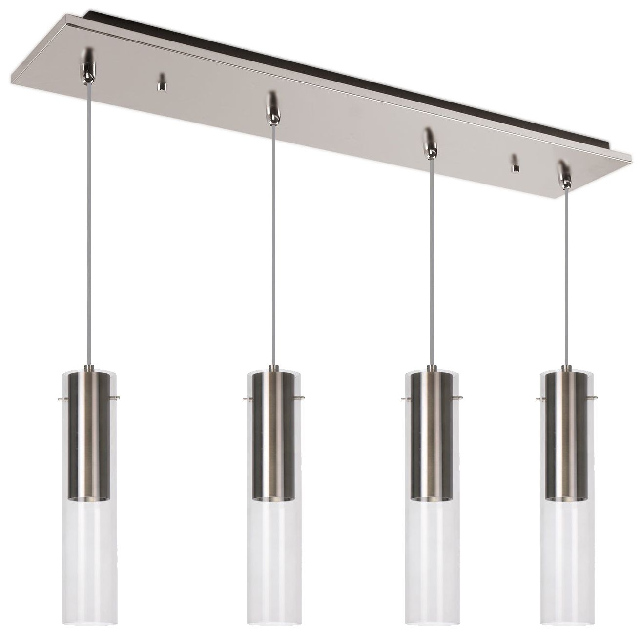 Kuzco Lena 25-in Brushed Nickel 4-Light Multi Pendant