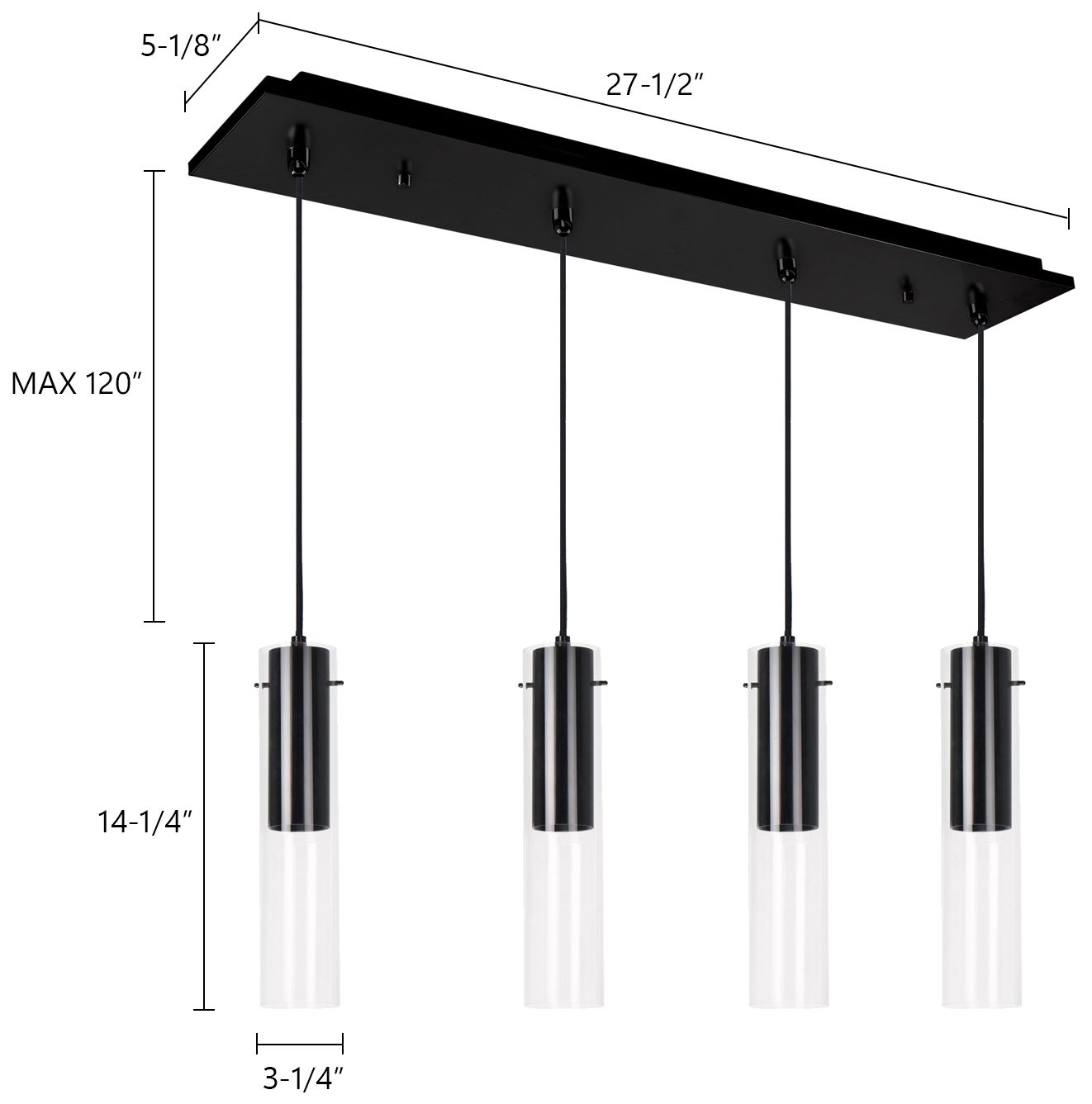 Image 2 Kuzco Lena 25-in Brushed Nickel 4-Light Multi Pendant more views